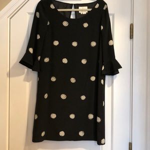 Kate Spade black 3/4 sleeve silk sheath dress.